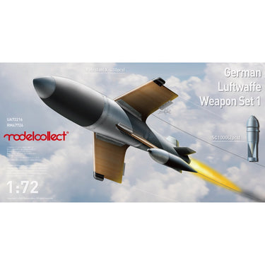 Modelcollect UA72216 1/72 German WWII Aircraft Weapon Set X-4 10pc and SC1000 4pc